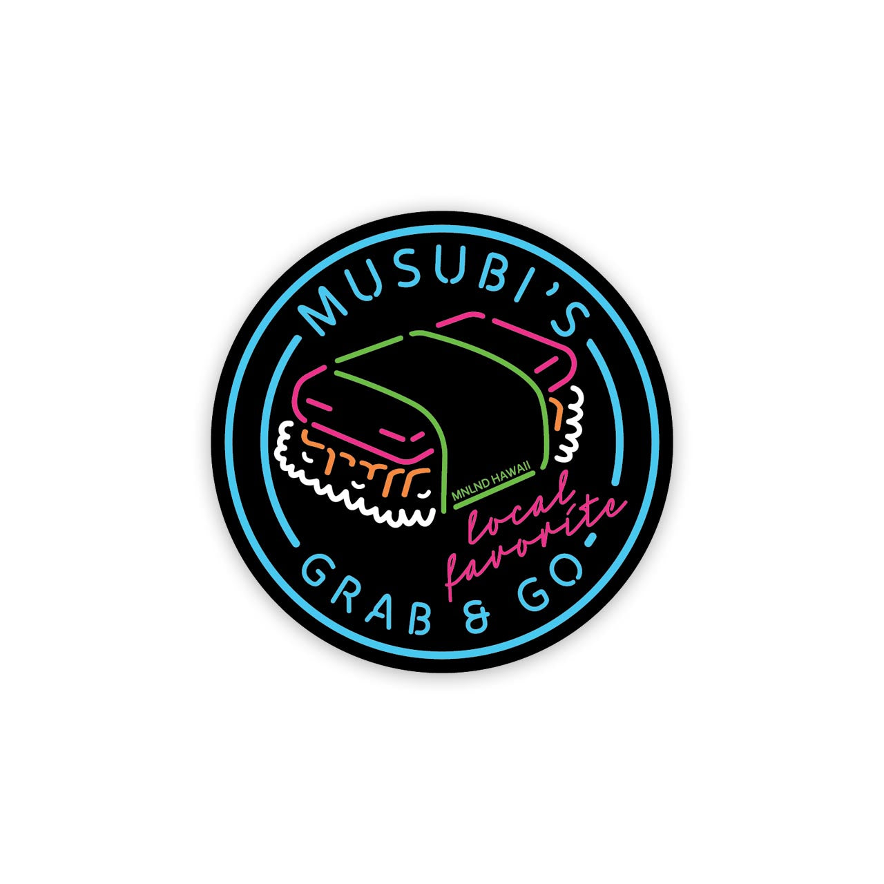 Neon Musubi - 3 inch sticker