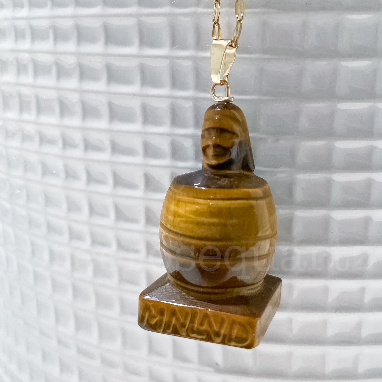 Barrel Man Necklace - Tigers Eye